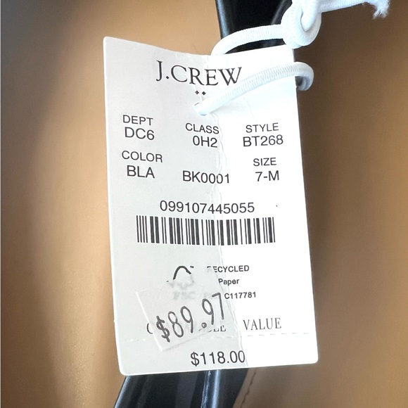 J. CREW Women's Black Patent Leather Flats Sz 7 M. NWT - Picture 7 of 9